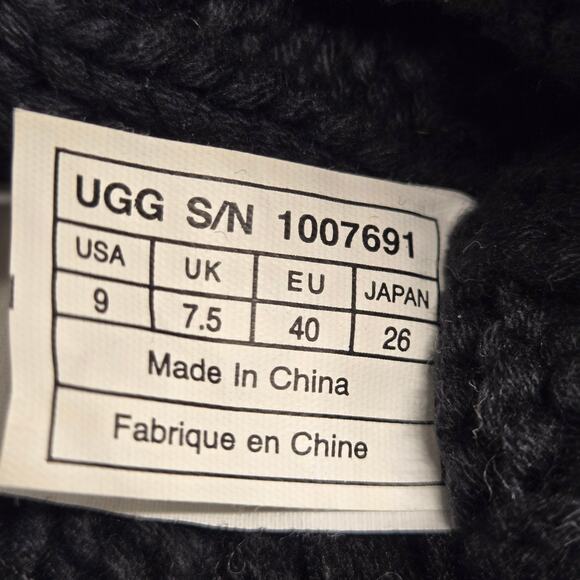 Ugg 1007691 Cassidee Tall Black Suede and Knit Double Buckle Boots - US 9 EU 40 - Picture 8 of 10